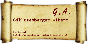 Götzemberger Albert névjegykártya